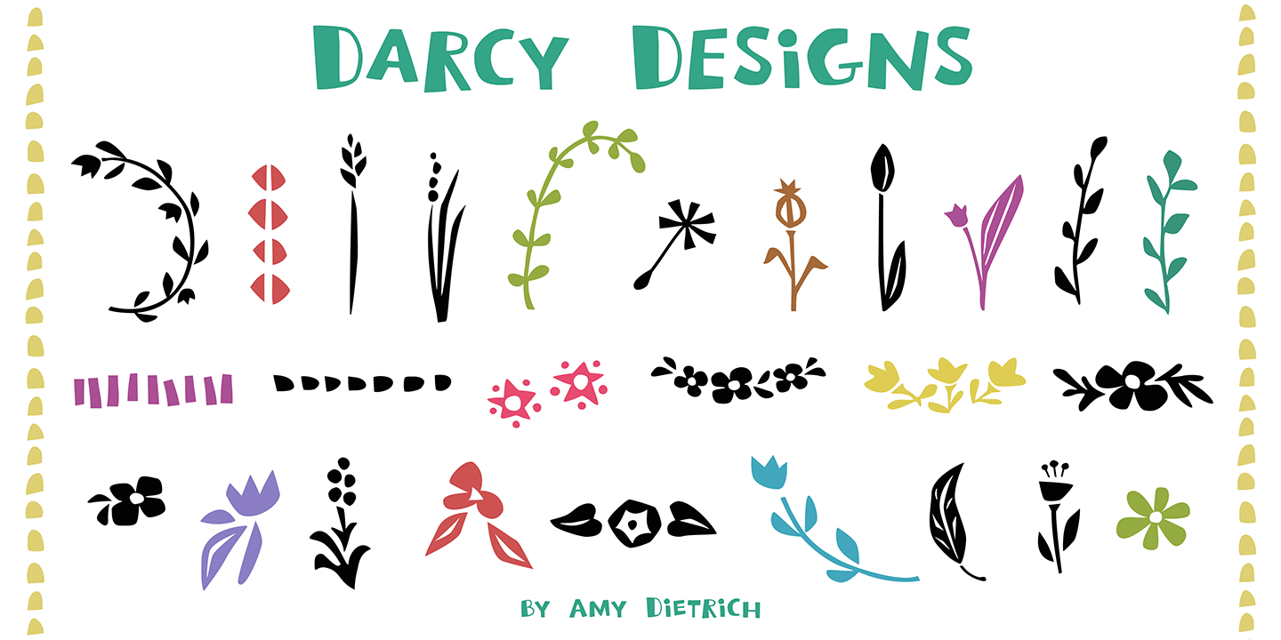 Przykład czcionki Darcy Designs